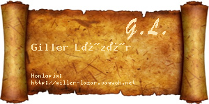 Giller Lázár névjegykártya